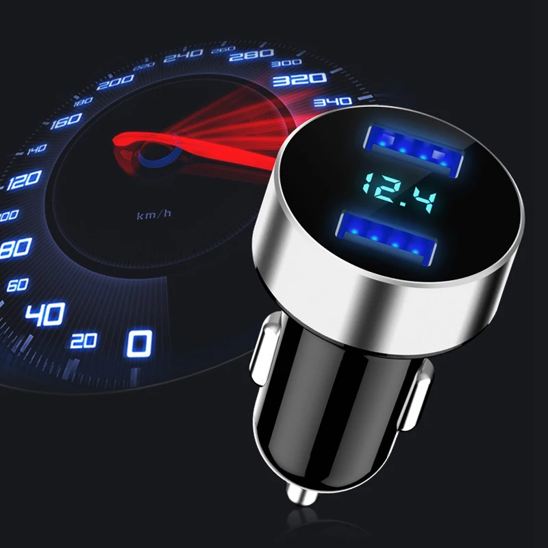 Автомобильное зарядное устройство с светодиодный портами USB 3 1 А и светодиодным