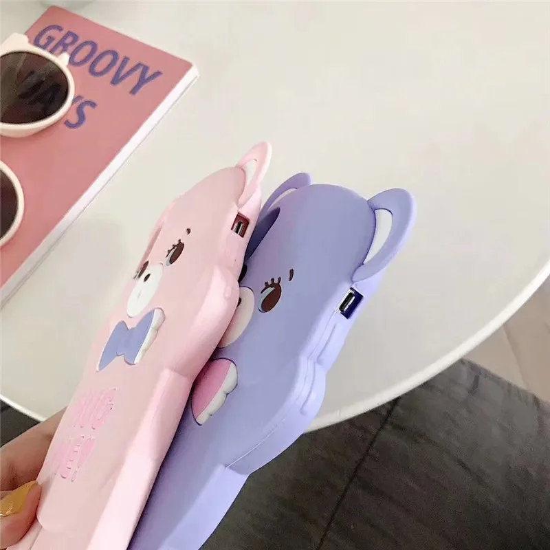Милые 3D чехлы с мультяшным медведем мягкий чехол-накладка для iPhone 6 6s 7 8 Plus X XS XR XSMAX