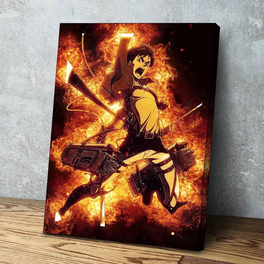 

Wall Art Home Decor Canvas HD Printed Anime Attack On Titan Levi Ackerman Pictures Poster Painting Modular Living Room Framed