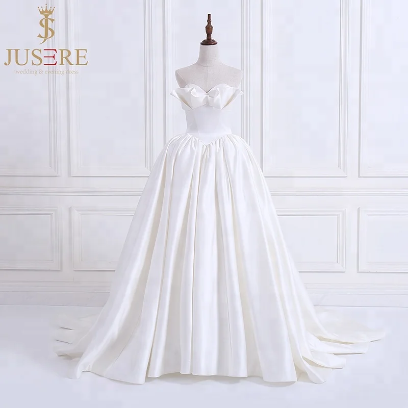 

Jusere plain A Line Wedding Dress simple strapless Bridal Gown Robe De Mariage Vestido de Noiva
