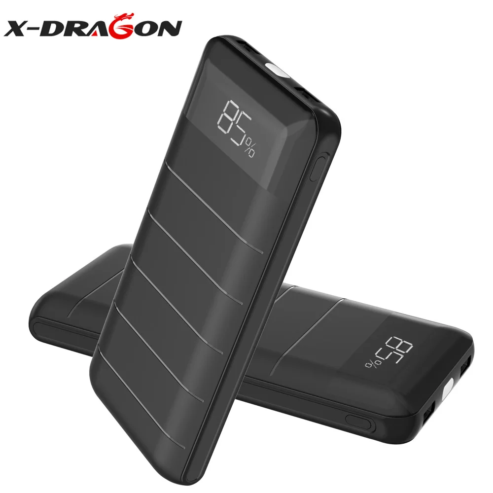 X-DRAGON внешний аккумулятор 20100 мАч два USB внешних аккумулятора черный портативный