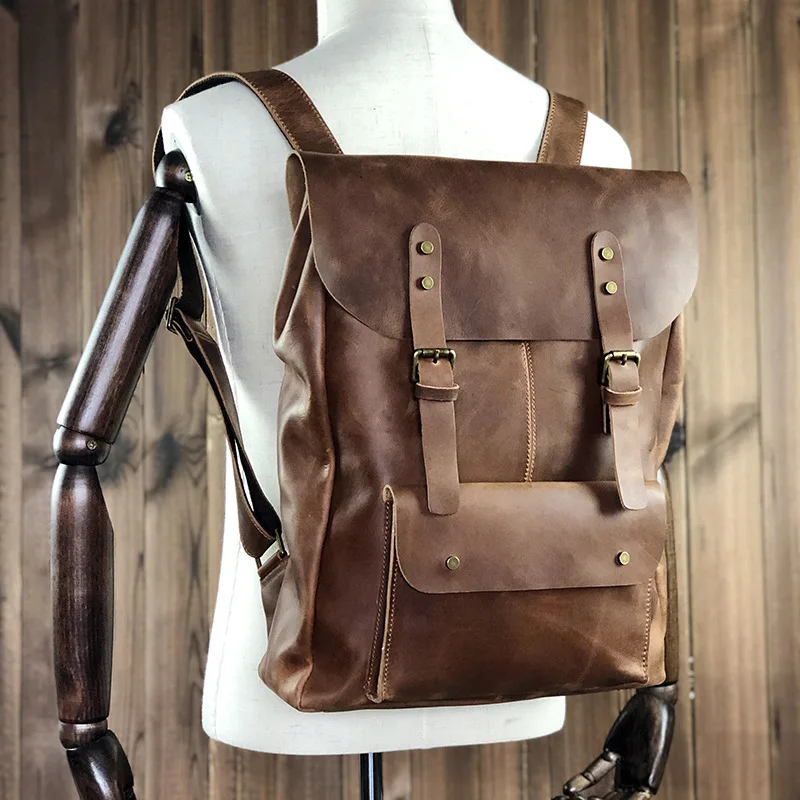 Рюкзак мужской из натуральной кожи с отделением для ноутбука | Багаж и сумки