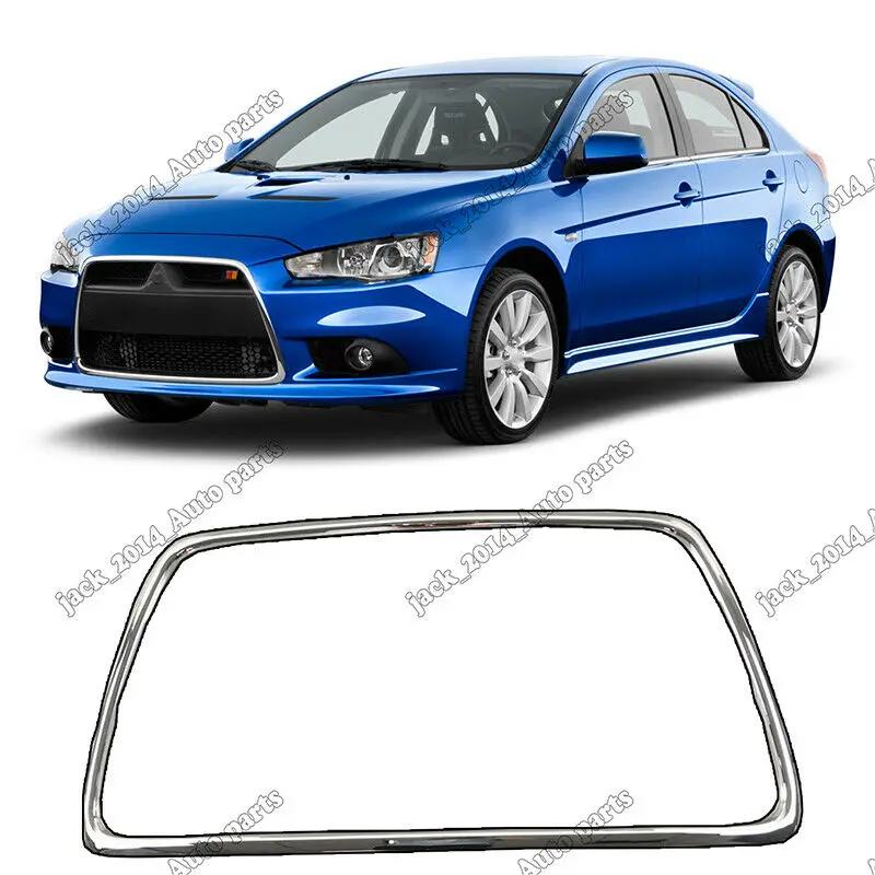 Накладка на передний бампер из АБС-пластика хромированная для Mitsubishi Lancer X 10 2007 2008