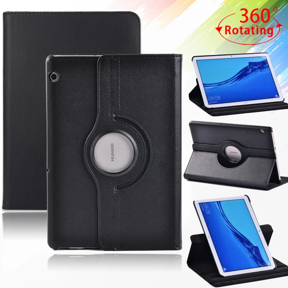

Tablet Case for Huawei MediaPad T5 10/T3 10 9.6 Inch 360 Rotation Automatic Wake-Up Protective Case + Free Stylus