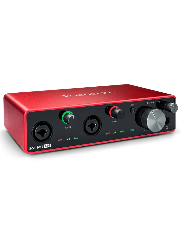 Модернизированный Focusrite Scarlett 4i4(3rd gen) 4 дюйма/4/24 бит/192 кГц AD DA конвертер USB аудио
