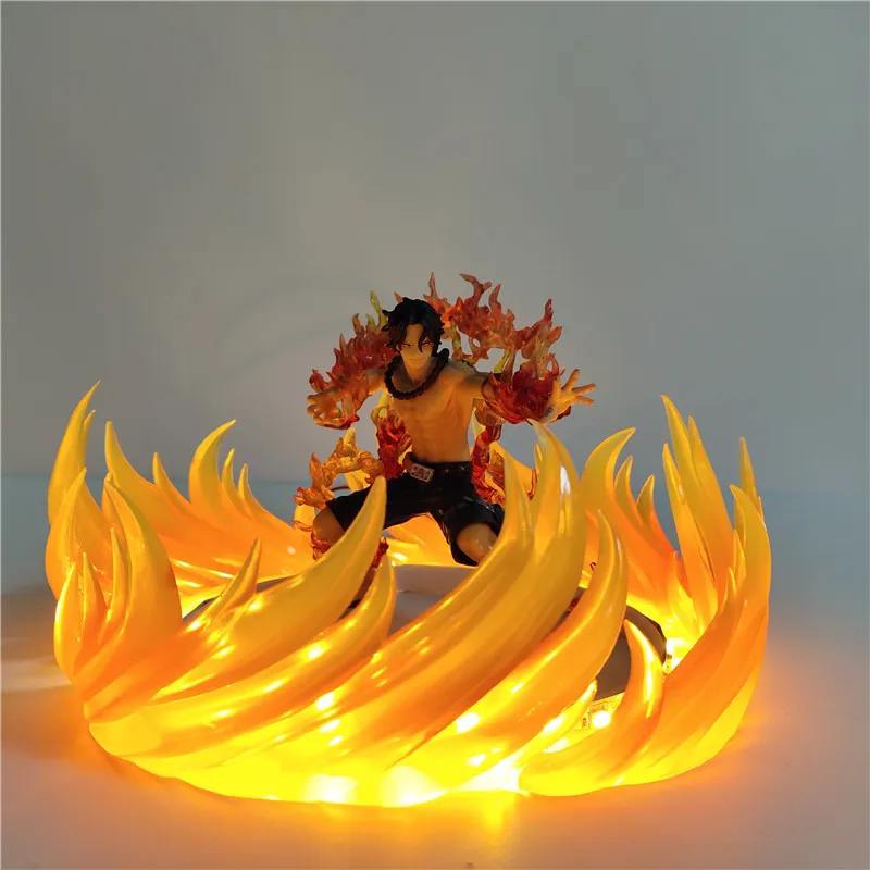 Аниме One Piece Ace фигурка светодиодное освещение для дома боевой светодиодная