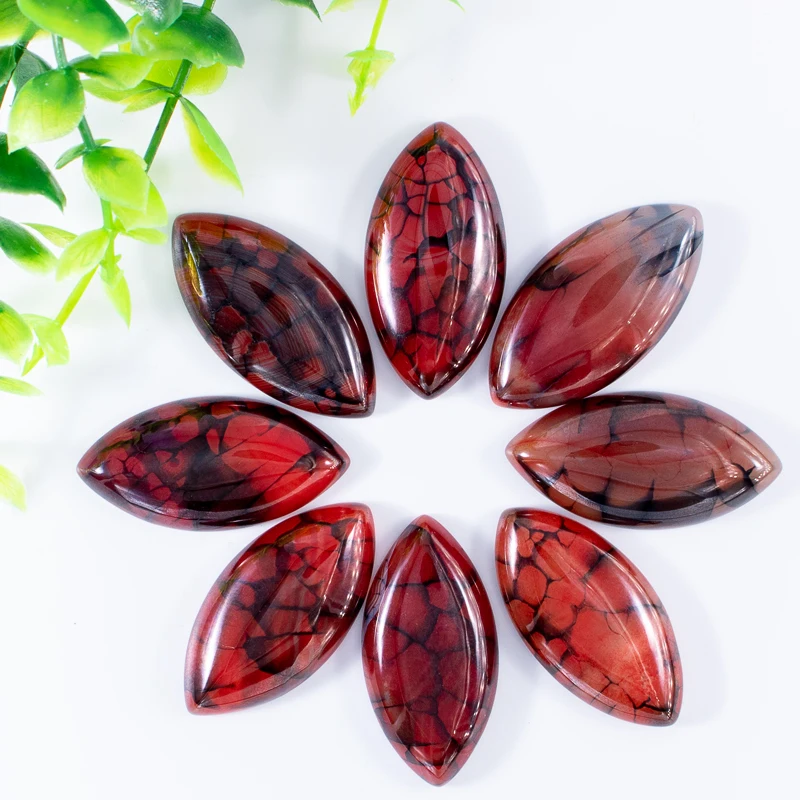 

Подвески из камня красный Агаты "вены дракона" Маркиза кабины кабошоны каменные бусы для Для женщин ювелирные изделия делая 20*40 мм 10 шт