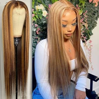 honey blonde lace front wigs for black women curly human hair wig body wave straight highlight wig human hair bob lace frontal