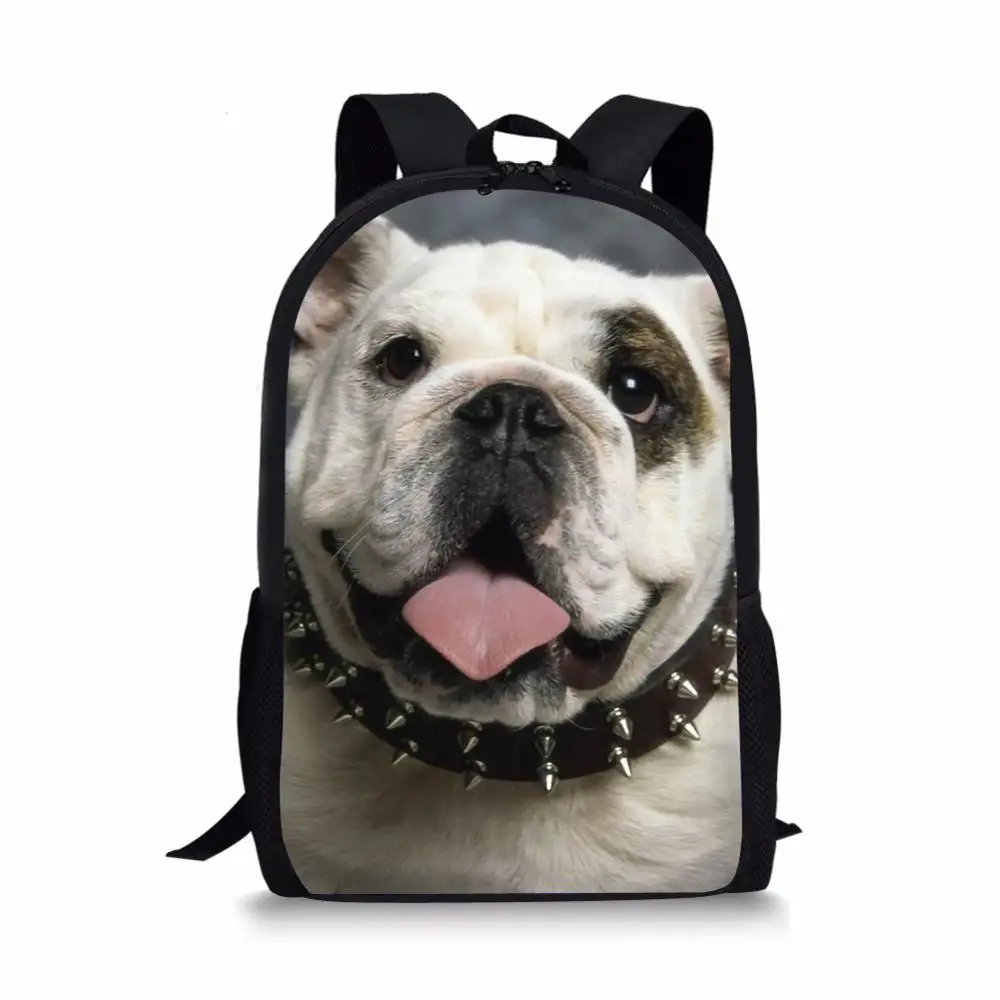 Kids School Bags Little Cute Bulldogs Prints Pattern Travel Backpack Kawaii Animal Design Toddler Boys School Backpack