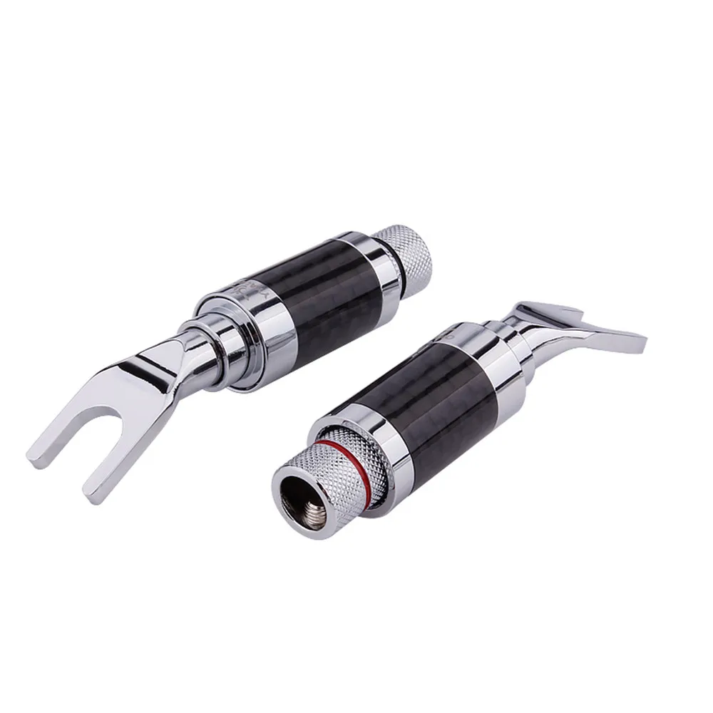 Банановый штекер из углеродного волокна с родиевым покрытием для динамика