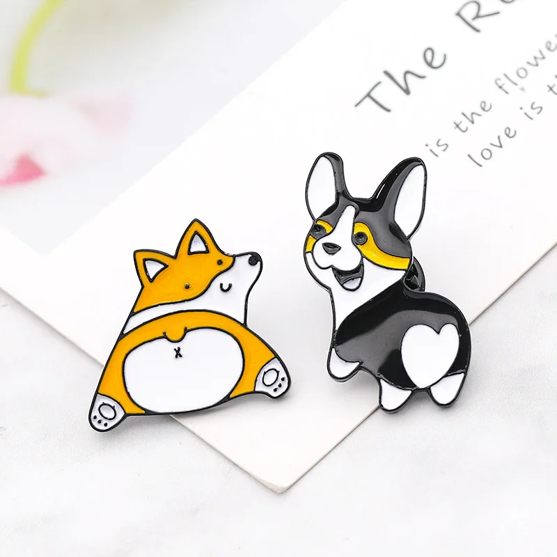 Креативная брошь для собаки корги женская шапка воротник булавка мужские куртки