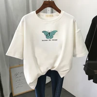 butterfly graphic t shirt women 2021 summer fashion white black tee aesthetic green top oversized shirts short sleeve clothes