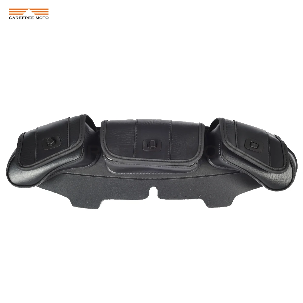 

Черная сумка на лобовое стекло мотоцикла, седло, 3 кармана, чехол для Harley Davidson Touring 1996-2013