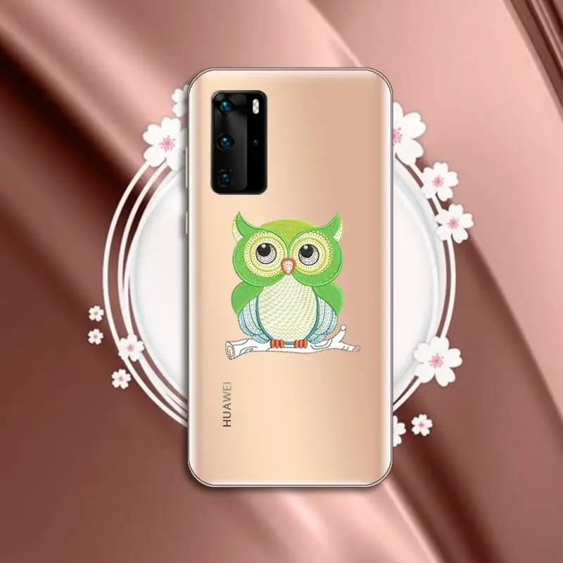 

owl Cute pink cartoon Phone Case Transparent for Huawei P honor 8 10i 20 30 40 smart 2019