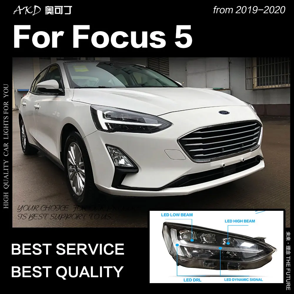 AKD автомобильный Стайлинг для Ford Focus фары 2019 Новый фокус 5 светодиодный