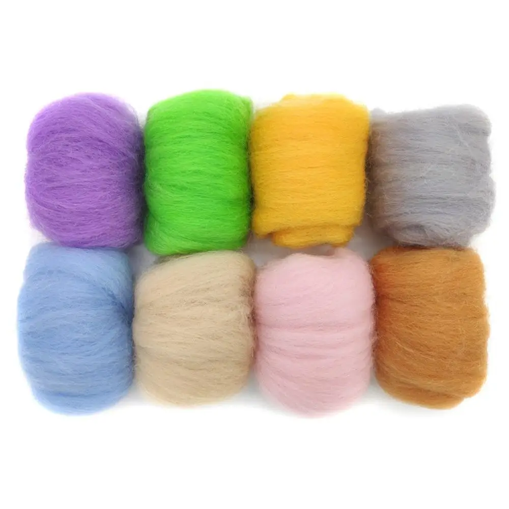 

8 Pack Needle Felting Wool Roving 10g x 8 Color Total 80g Merino Wool 70S (19 Microns) Eco-friendly Natural (NO.09)