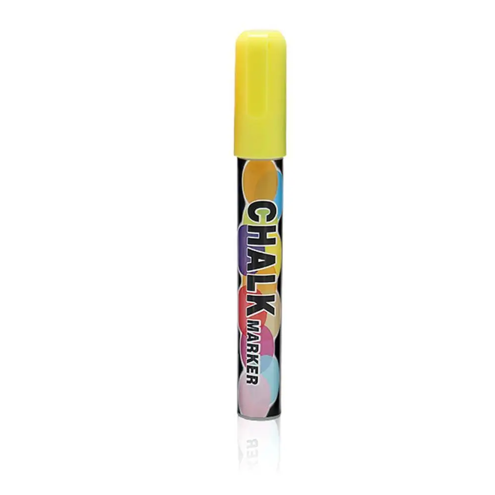 Yellow 1 шт. 8 цветов цветной двойной Nib Жидкий Мел хайлайтер флуоресцентный неоновый маркер для школьной живописи - Цвет: Yellow