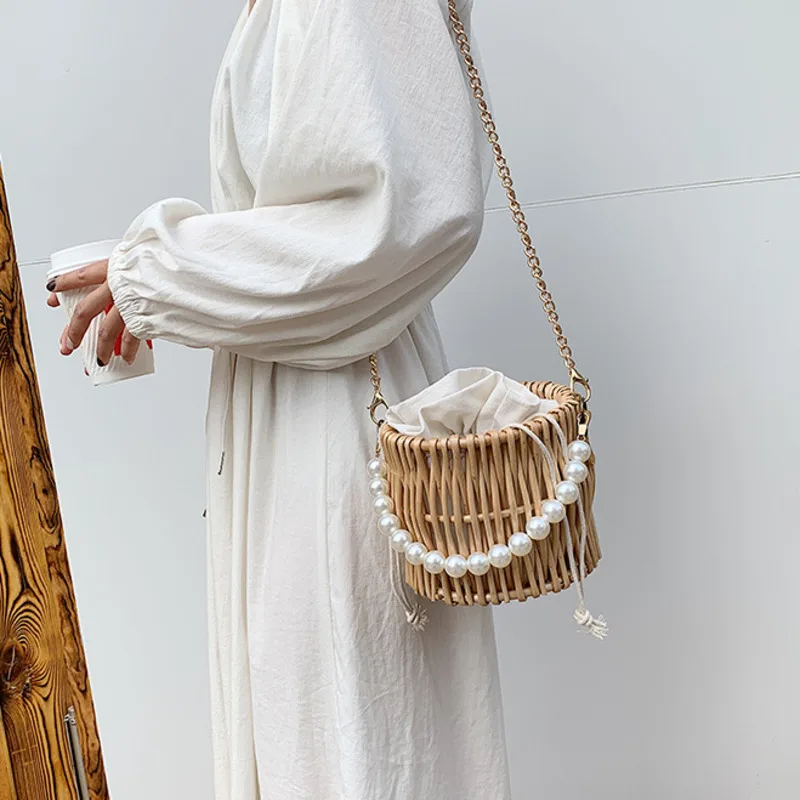 

Female Vintage Pu Leather Crossbody Bags For Women 2021 Pearl Shoulder Messenger Bag Ladies Hand Sling Luxury Handbags Designer