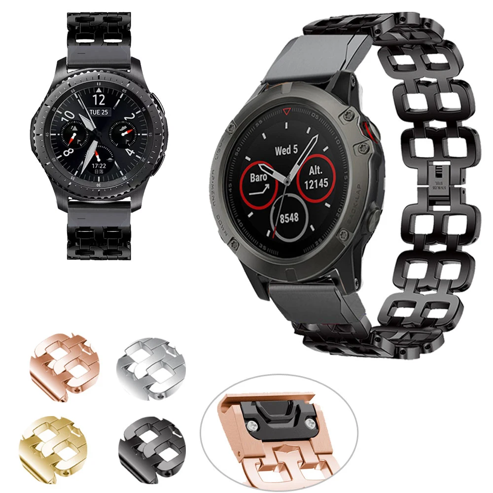 

Ремешок из нержавеющей стали для наручных часов Garmin Fenix 6X 6X Pro 5X 5X Plus 3HR/спуск Mk1 26 мм