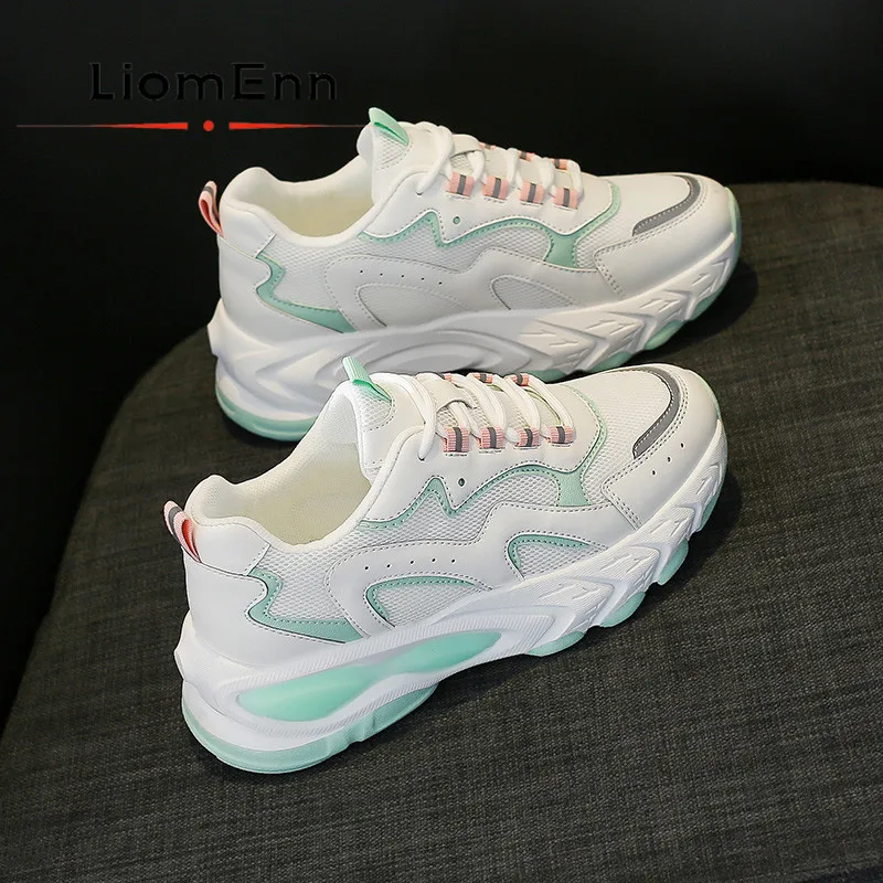 

2021 New Trendy White Platform Sneakers Women Running Sport Shoes Female Vulcanize Shoes Tennis Trainers Basket zapatillas mujer