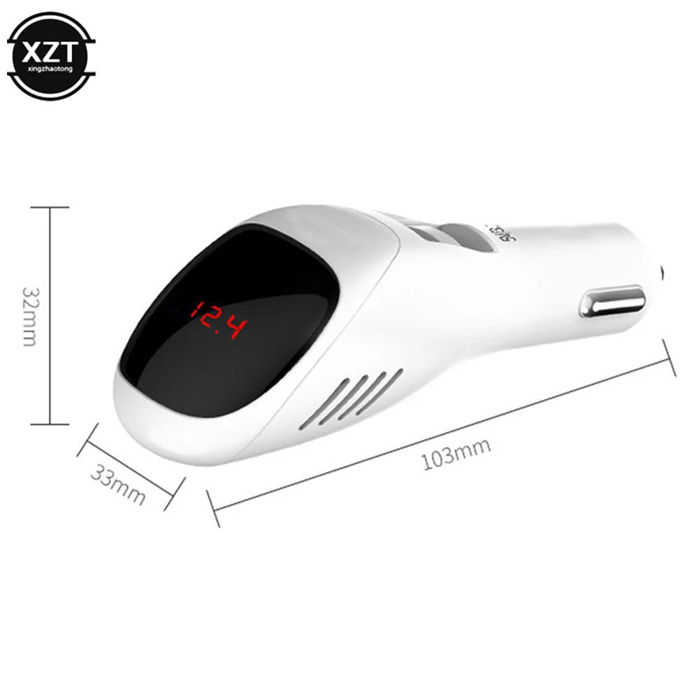 Car Air Purifier 12V 24V Negative Ions Cleaner Ionizer Freshener Auto Mist Dual USB Fast Charger HD Digital Display | Автомобили и