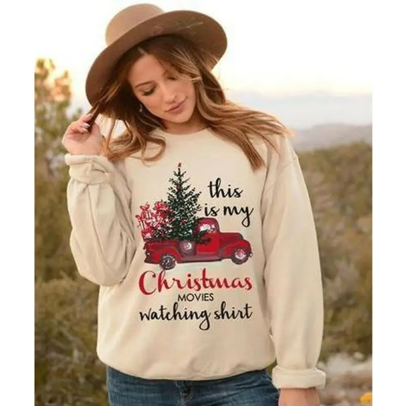 

Women's Christmas Long Sleeve Sweater Casual Loose Jumper Autumn Tops