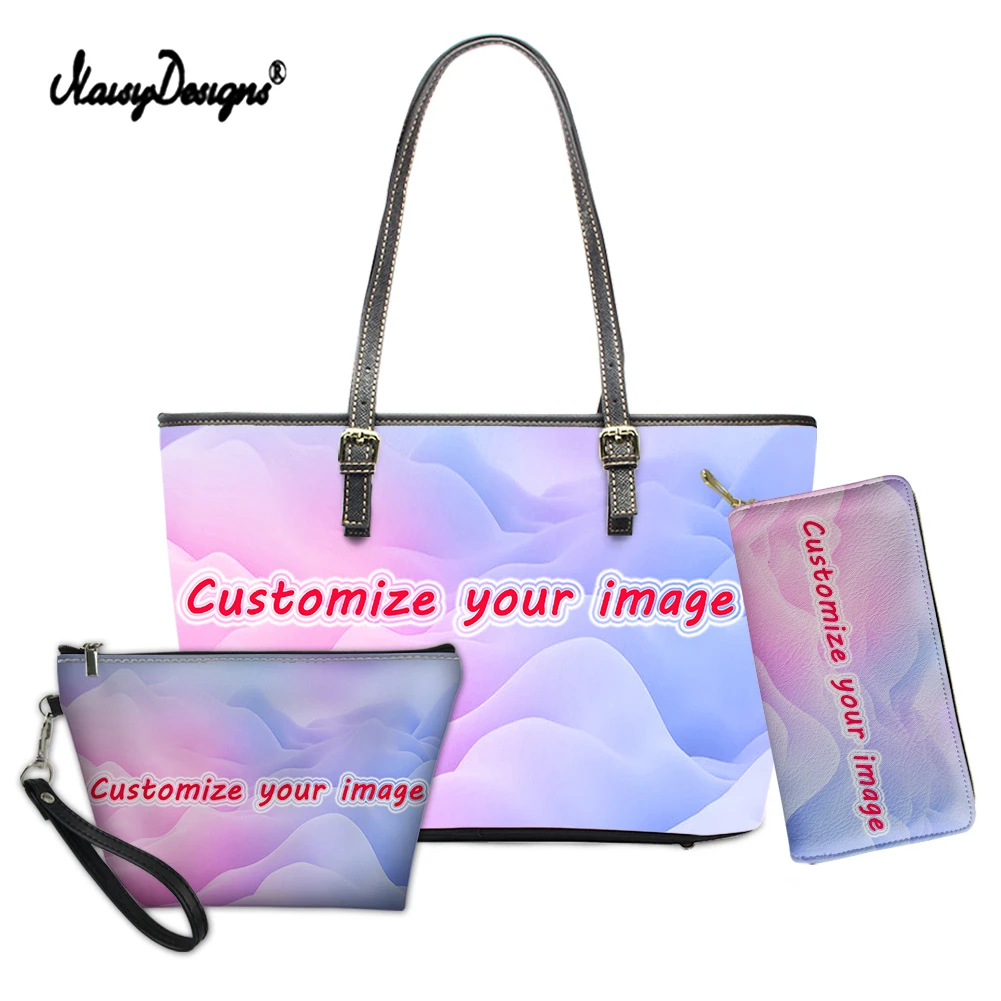 

NOISYDESIGNS Customize Your Image Logo Name Personalized PU Leather Women Bags Handbags Shoulder Bag Ladies Purses Clutch Bolsos