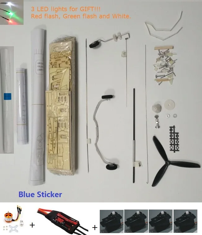 Blue Unassembled PNP 1200 мм DIY Balsa RC самолет комплект Cessna - Цвет: Blue Unassembled PNP