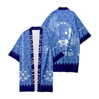 rem and ram cosplay kimono japanese clothes yukata rezero starting life in another world haori obi cardigan streetwear jacket