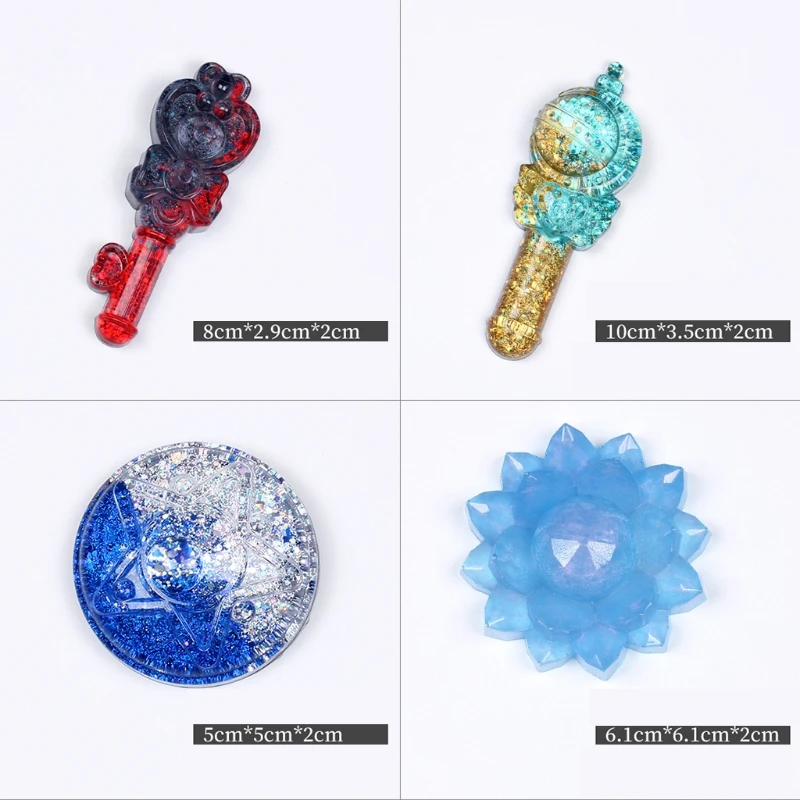 

Crystal Epoxy Resin Mold Magic Wand Silicone Mould DIY Crafts Aromatherapy Tool XX9C