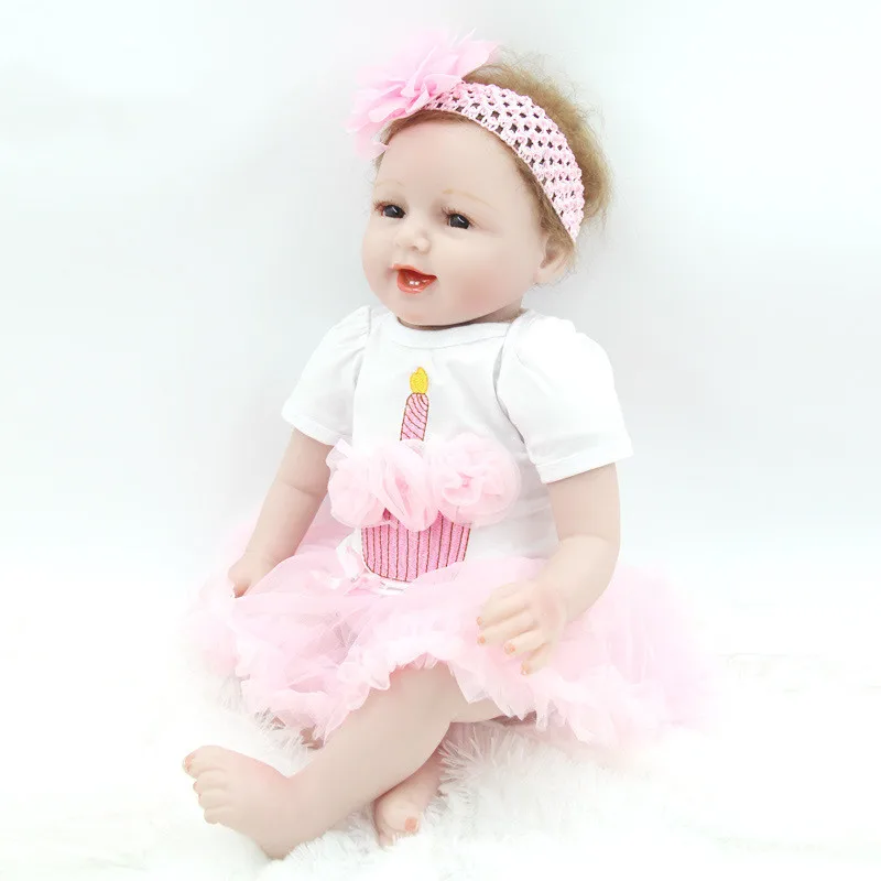 Силиконовая кукла реборн игрушка для девочек 22 дюйма 55 см, как настоящая виниловая кукла-малыш, подарок на день рождения для девочек, игровой дом