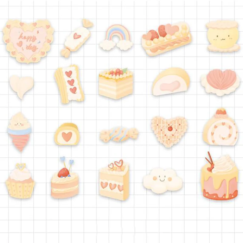 

40 Pieces /Pack Sweet Cheese and Cakes Waterproof DIY Cups Bottles Decorative Stickers