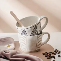 350ml handmade ceramic coffee mug retro style pottery cups milk oat breakfast cup heat resistant creative gift for friends