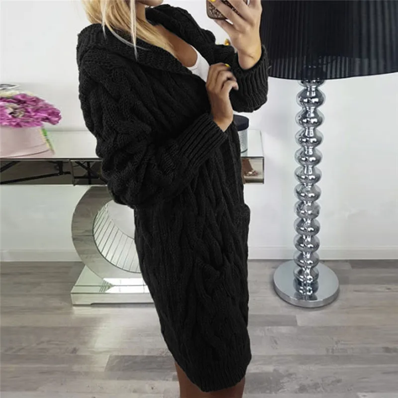 Женский Длинный флисовый кардиган свободный свитер с длинными рукавами и