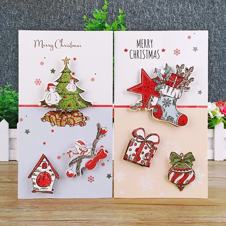 Оптовая продажа 8 шт. бумажная Рождественская креативная Европейская Складная