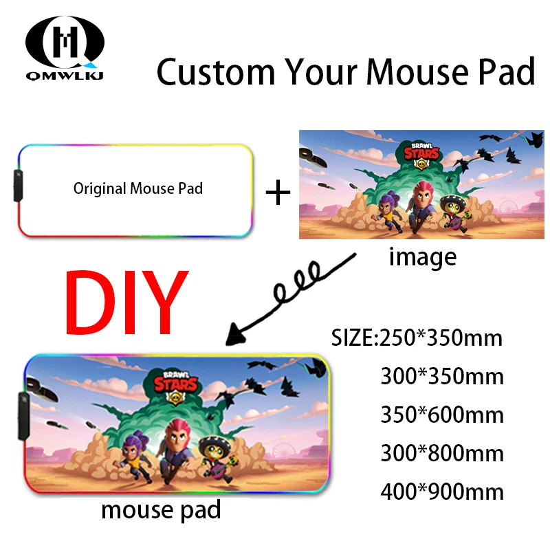 DIY пользовательский RGB коврик для мыши игровой Мыши Компьютерный Коврик