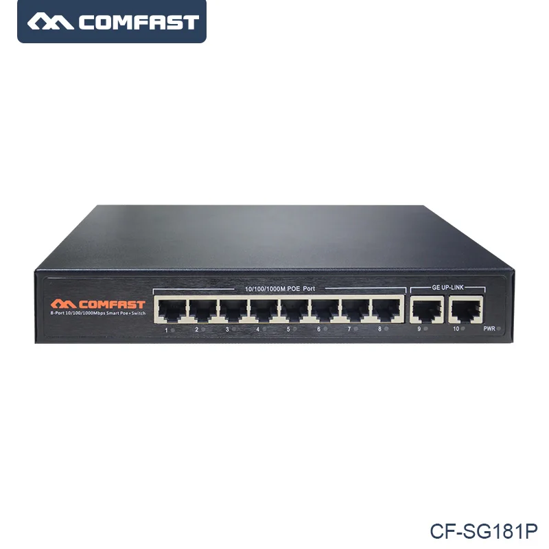 Gigabit 10 ports Poe Switch 20Gbps Broad width 10*10/100/1000Mbps POE power supply RJ45 port CF-SG181P Ethernet network switch
