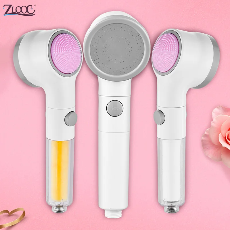 

Zloog Stop Button Vitamin C Negative Ion Stone Stream Handheld Filter Element Aroma Filtered Shower Head Bathroom Accessory