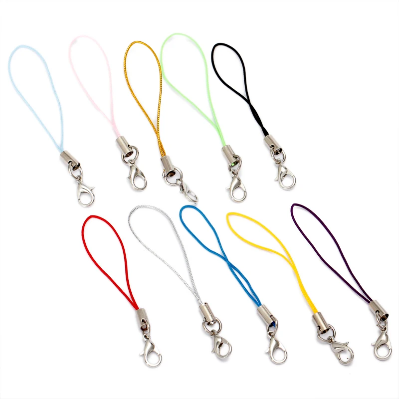 50pcs/lot Colorful Cell Phone Lanyard Strap Cords Mobile Cord With Lobster Clasp Keychain For Jewelry Findings | Украшения и
