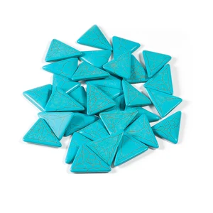 Бусины Из Натурального треугольный каменный для бирюзы, полукруглые бусины для самостоятельного изготовления ожерелий, ювелирных изделий, 24 мм, 10 штук