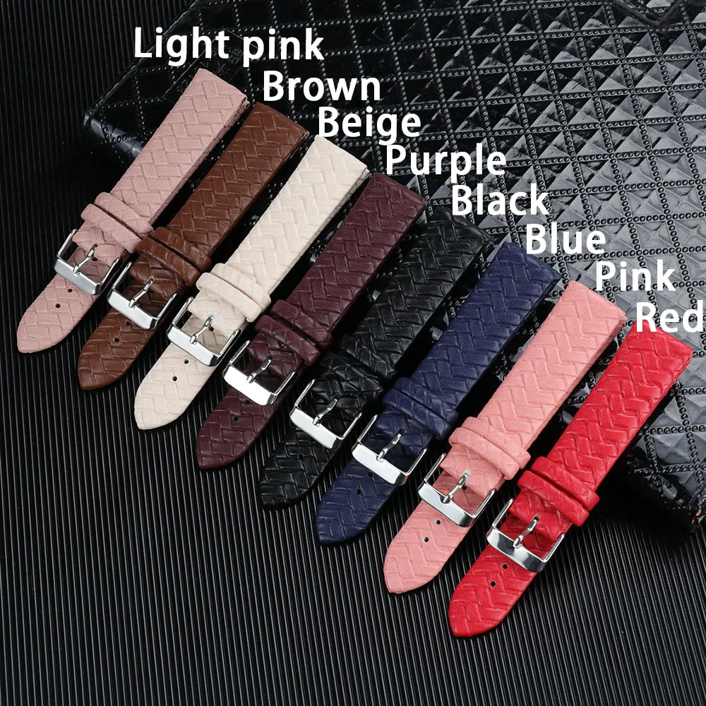 Watch band woven pattern 8mm 10mm 12mm 14mm 16mm 18mm 20mm 22mm 24mm Replacement leather Men watch stap Watch strap for women