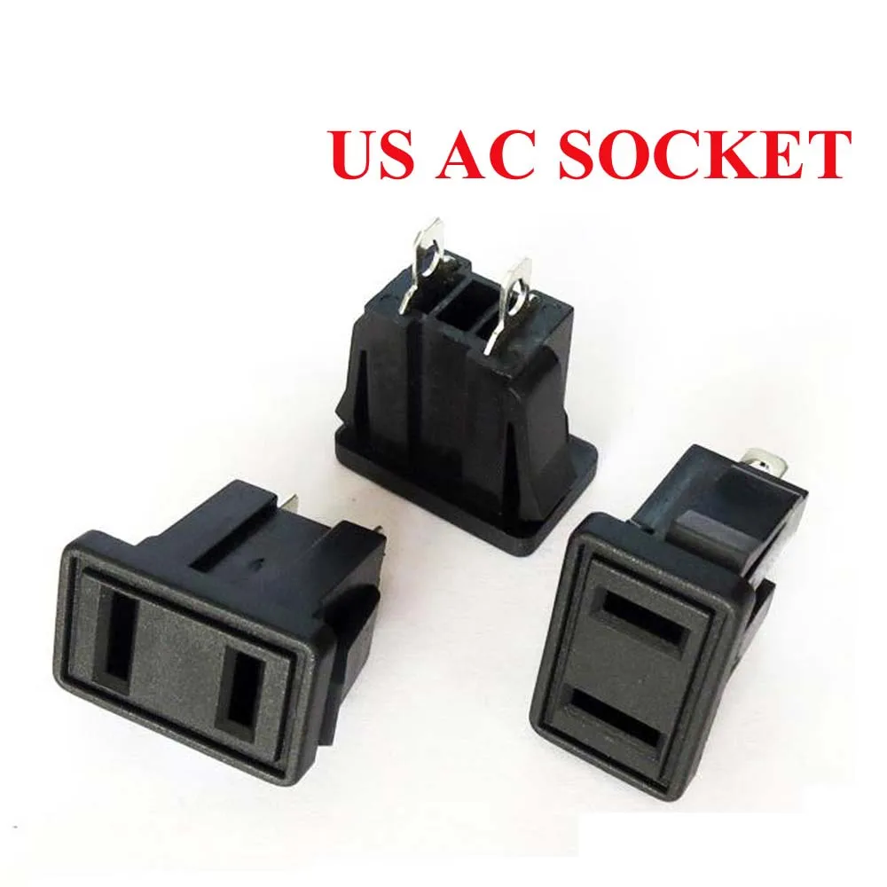 Черная многофункциональная промышленная розетка с двумя плоскими отверстиями CE