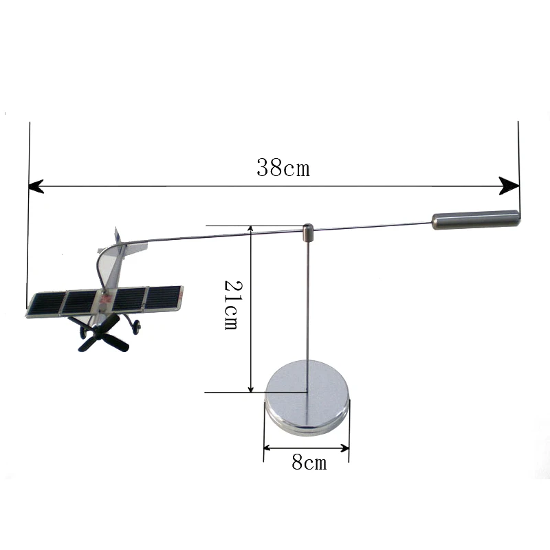 

Solar Plane Model Office Decorate Toy Stainless Steel Dynamic Balance Science Education Creative Solar Powered Toy Airplane