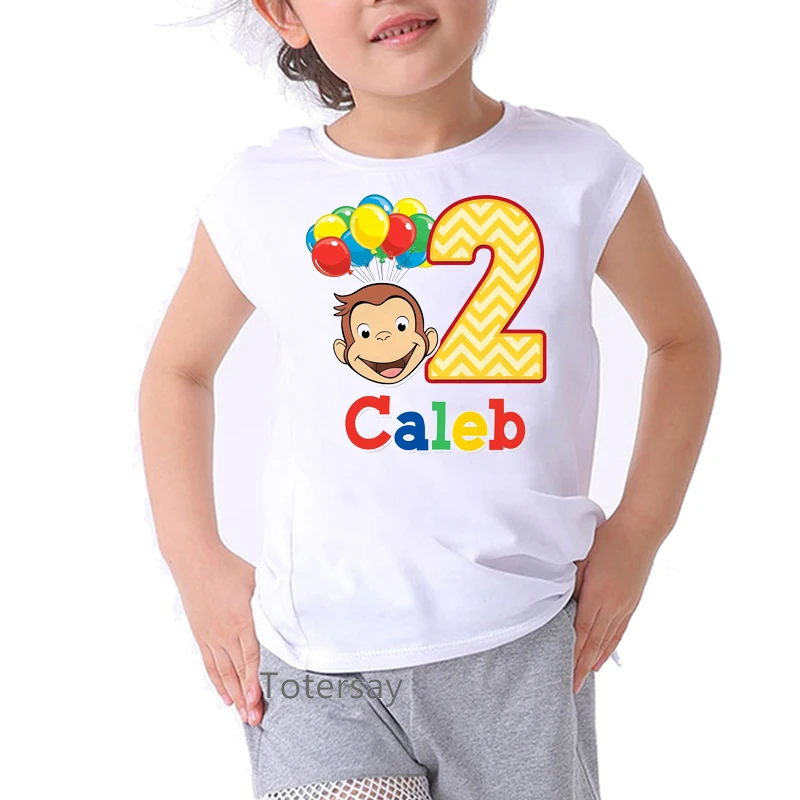 2020 футболки с рисунком caleb 2 любопытного Джорджа для девочек мультяшным принтом