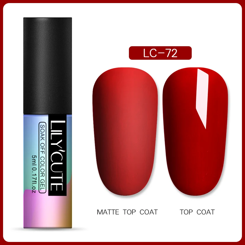 72 LILYCUTE матовый Гель-лак для ногтей Gery color зимний Гель-лак для ногтей матовое верхнее покрытие отмачиваемый УФ-Гель-лак для нейл-арта - Цвет: 72