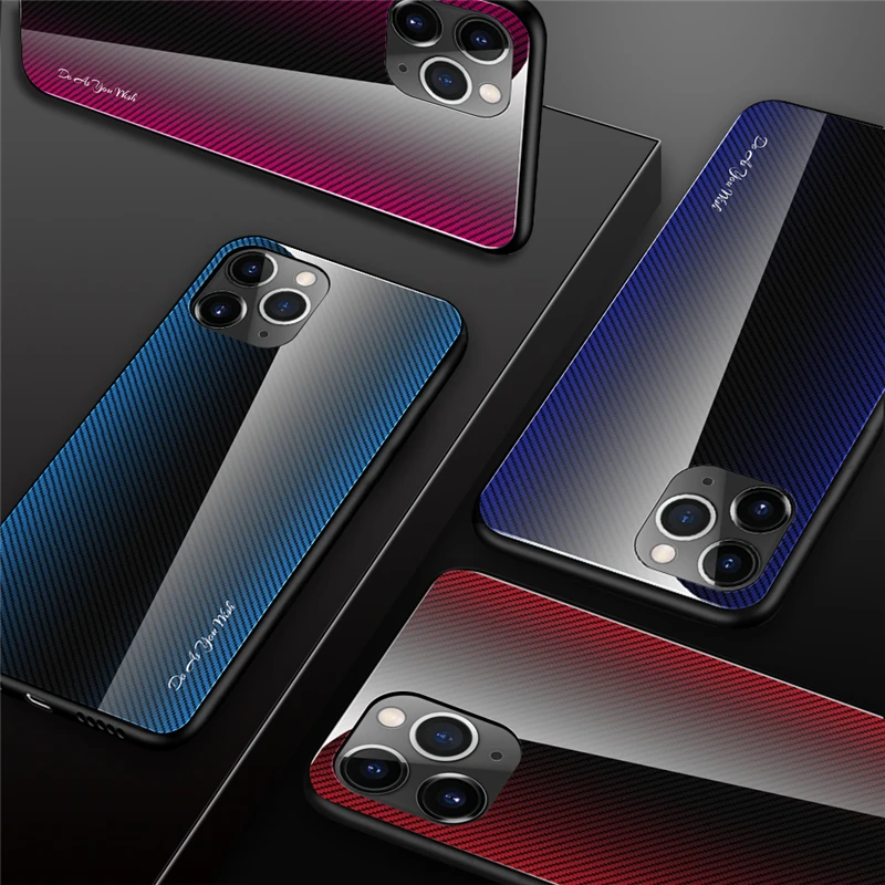 Лидер продаж текстурированные цветные чехлы из закаленного стекла для iphone 11 pro max