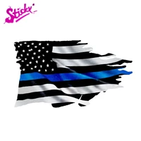 sticky interesting usa police thin blue line tattered flag car sticker vinyl car styling accessories decal pvc