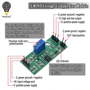 Модуль компаратора напряжения LM393, 3,5-24 В, аналоговый компаратор высокого уровня на выходе светодиодный ным индикатором