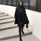 Новая женская накидка средней длины с подкладкой, женское свободное шерстяное пальто большого размера, Женская ветровка, Женская куртка-бомбер, 2022
