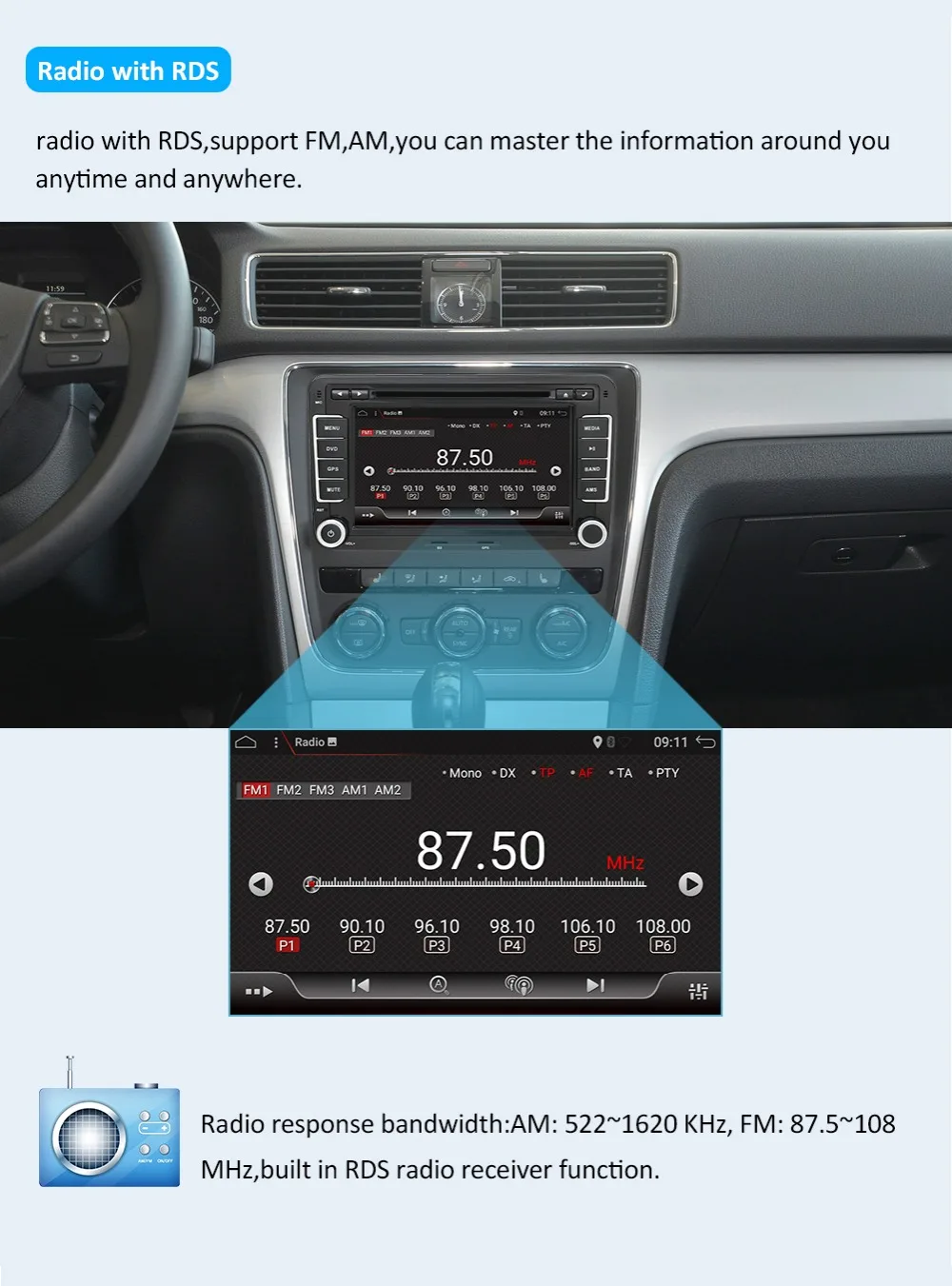 PX6 4G+ 64G 2Din android 9,0 автомобильный dvd-плеер Aux gps стерео для Volkswagen Skoda POLO GOLF 5 6 PASSAT CC TIGUAN TOURAN Fabia Caddy